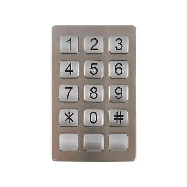 Industrial keypad with numeric and function keys for secure access control.