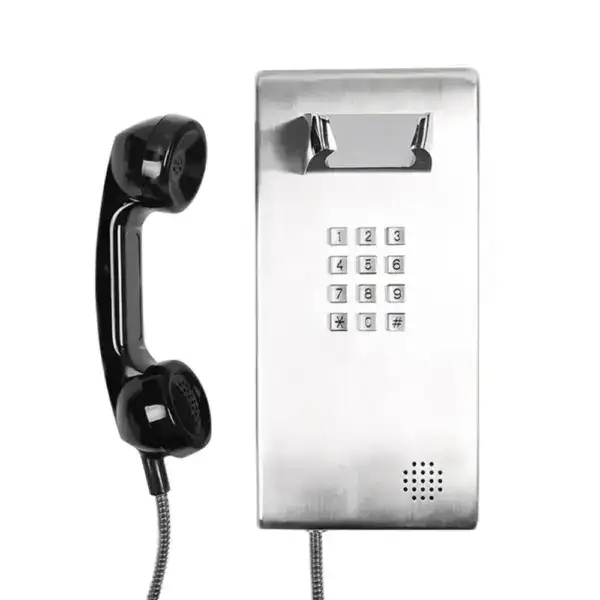 Security stainless steel surface mount wall telephone with keypad for prison communication JWAT130.
