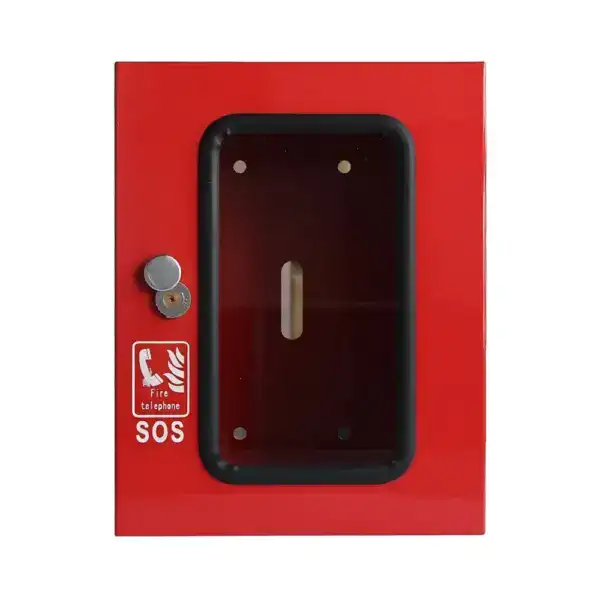Emergency Fire Telephone Enclosure JWAT162 with SOS button for industrial fire safety and communication. Rugged, weatherproof design suitable for hazardous environments.