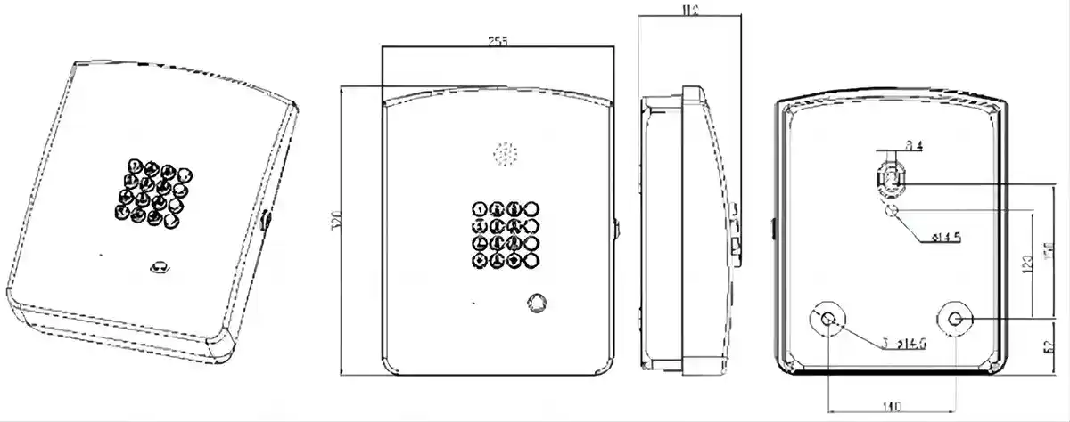 Wall Mount Speed Dial Intercom JWAT415 for emergency communication and access control. Compact design with easy-to-use speed dial buttons, suitable for security and emergency response in various facil.