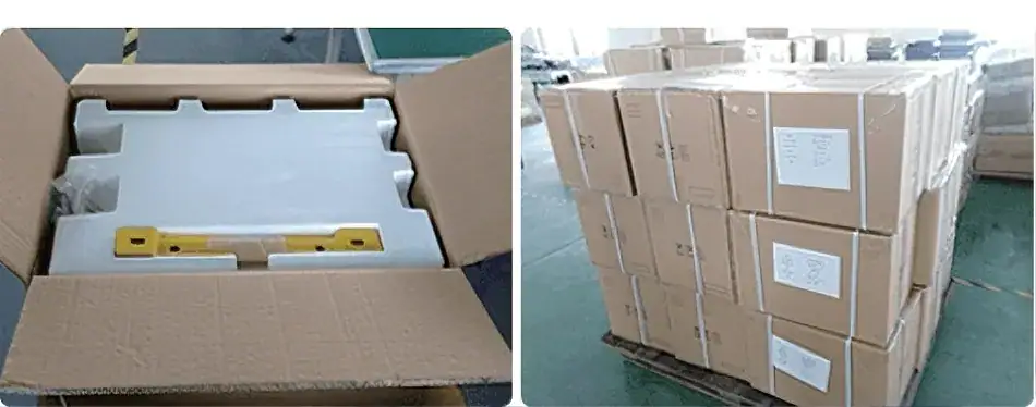 Unboxing of custom foam packaging designed for WooCommerce app products, showcasing protective inserts and secure shipping boxes.