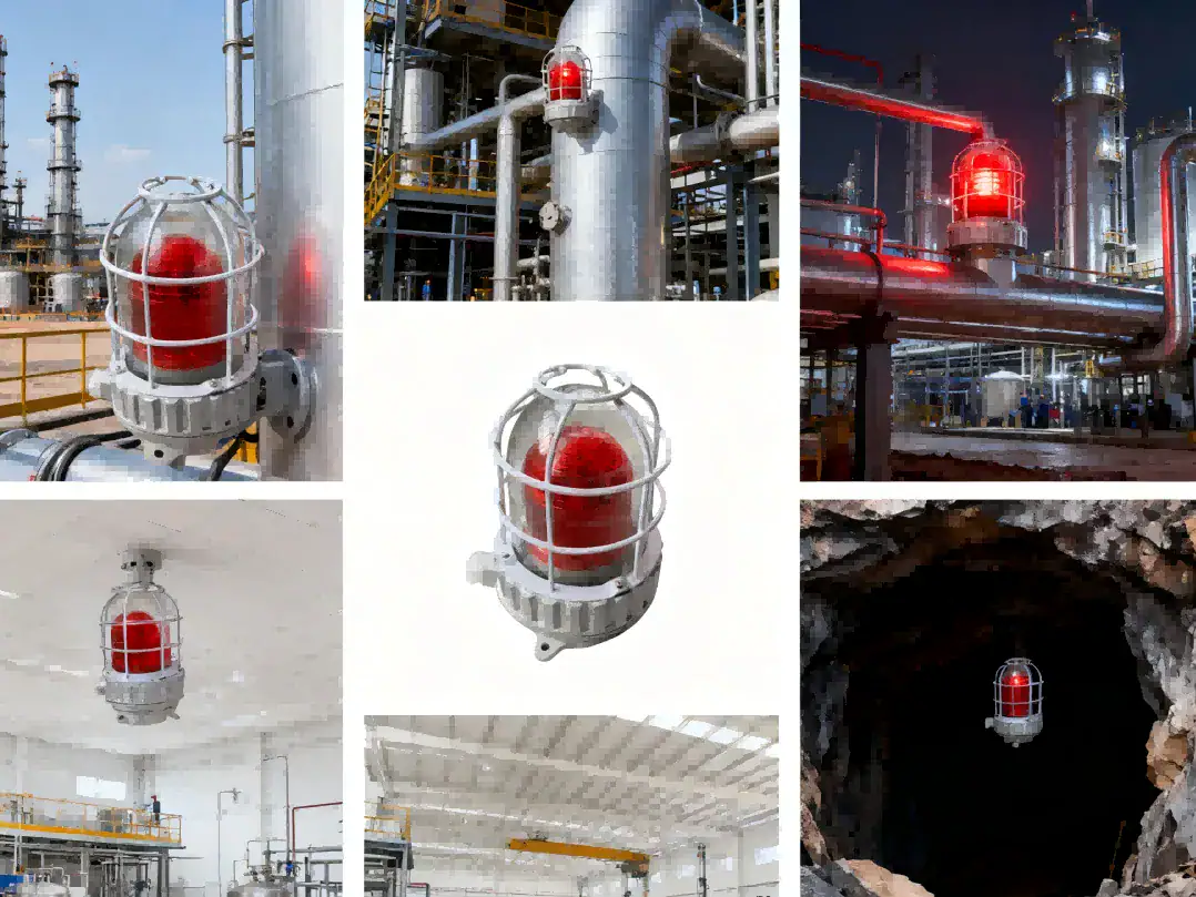 Emergency warning beacon for industrial mining sites.