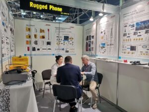 Rugged Phone Display at ICT Conference.