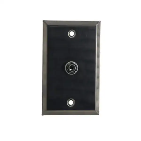 Durable stainless steel fire fighter telephone jack with metal plate and connector, designed for emergency communication systems in industrial and fire safety applications.