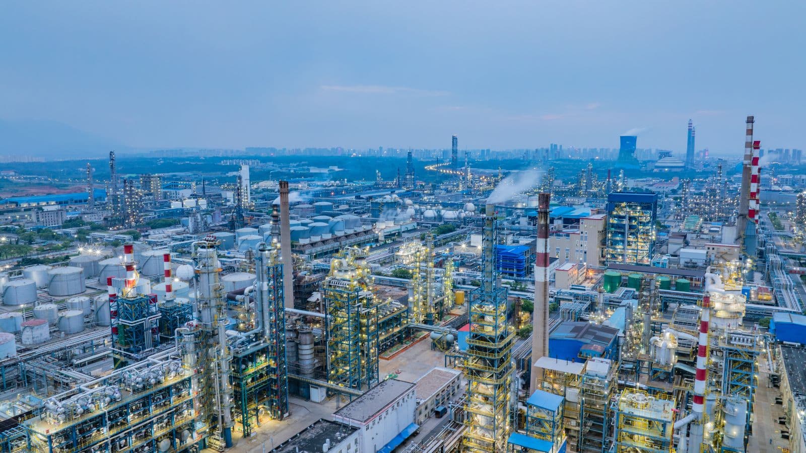 a petrochemical plant that poses a challenge to emergency communication