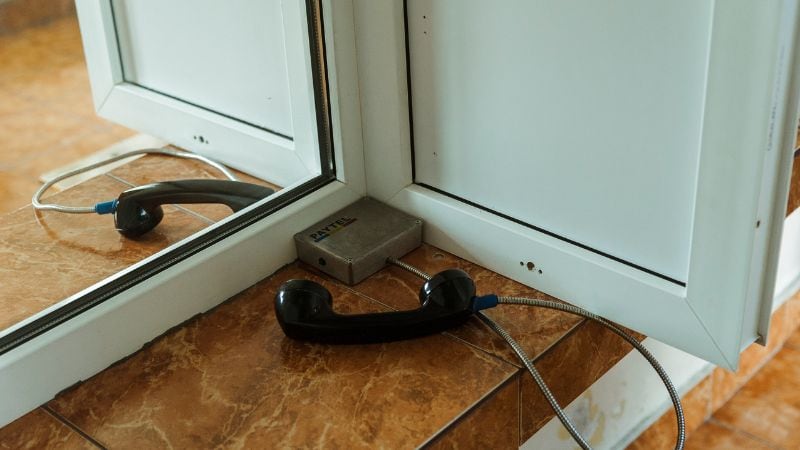 rugged anti vandal stainless telephone for prison