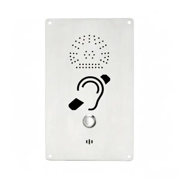 Wall-mounted braille hearing loop hands-free intercom telephone for disabled barrier-free access