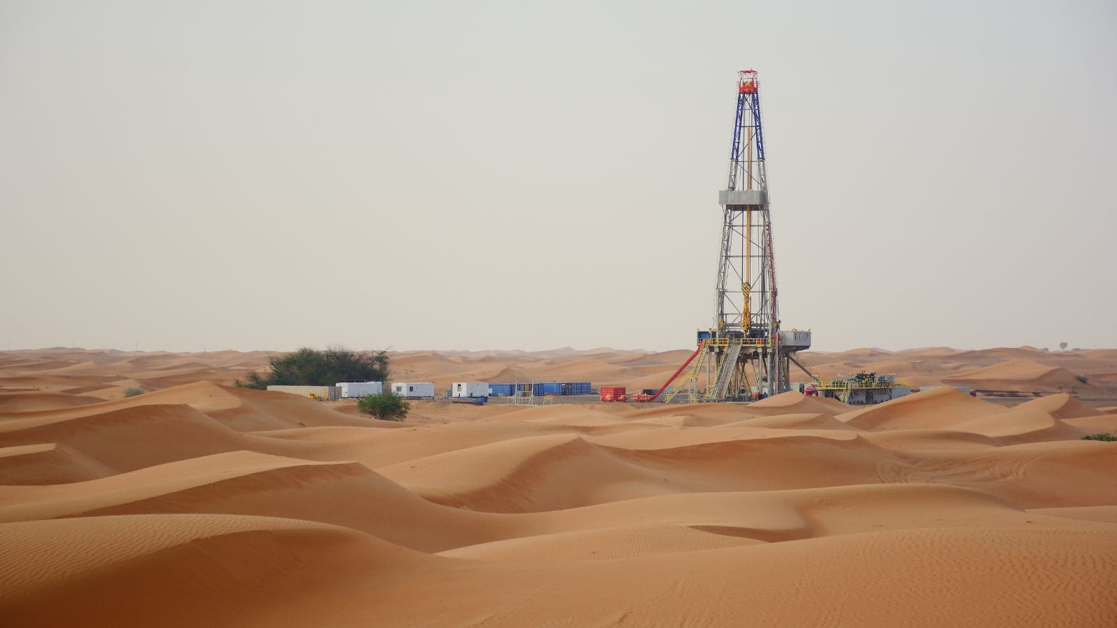 an isolated oil field in the deserts